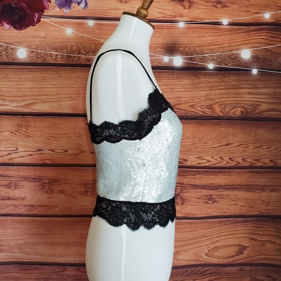 Rena Lange Sequin Crop Top - Picture 6 of 7